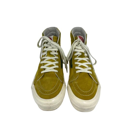 Vans Vault OG Sk8-Hi LX Green Sulphur Canvas Suede Sneaker - Picture 2 of 10